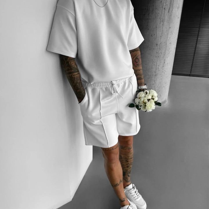 Men 2025 summer fashion sports design sense simple casual solid color quick drying short-sleeved T-shirt trend clothes