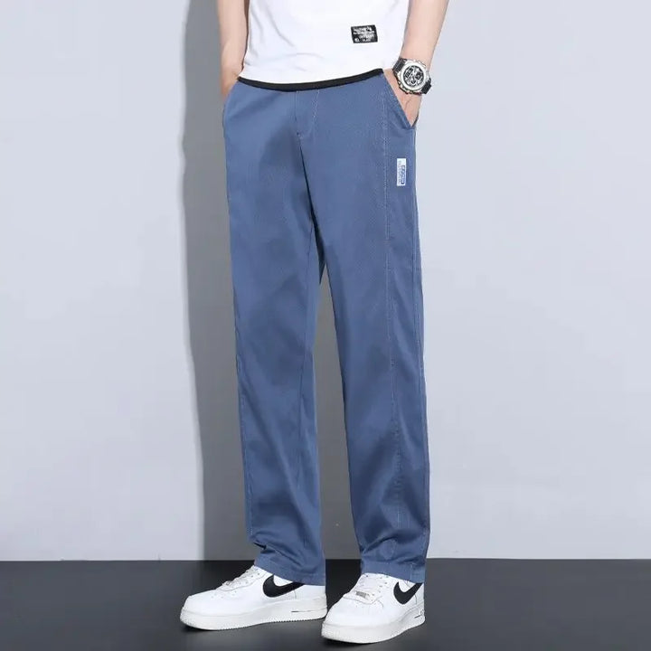 Men Fashion High Light Luxury Casual Suit Pants Male Loose Straight Look Taller Blazer Pants Ankle Length Cropped Trousers