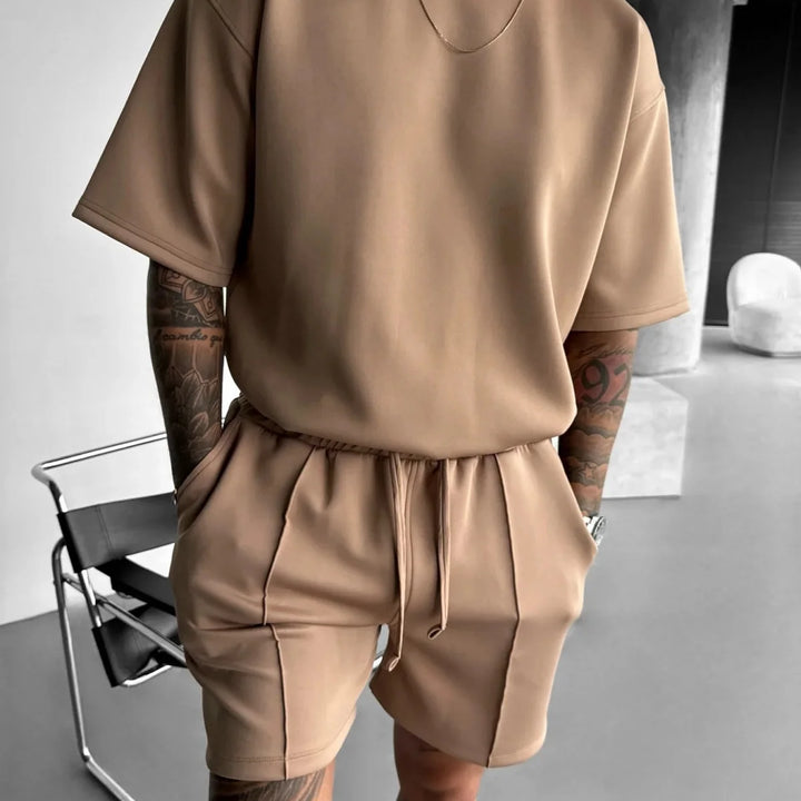 Men 2025 summer fashion sports design sense simple casual solid color quick drying short-sleeved T-shirt trend clothes