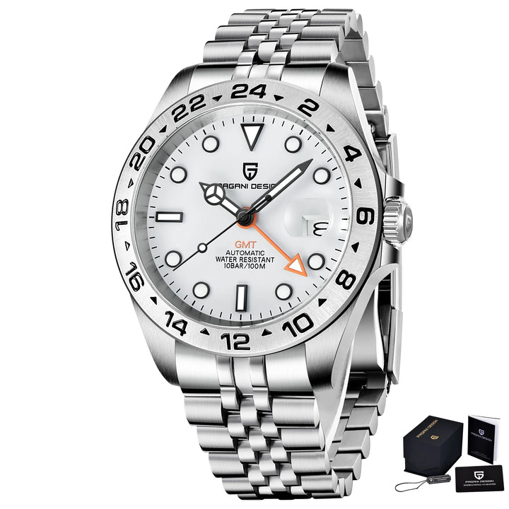 2024 PAGANI Design New Men's Automatic Mechanical Watches GMT Watch 42mm Sapphire Stainless Steel Waterproof Watch Reloj Hombre