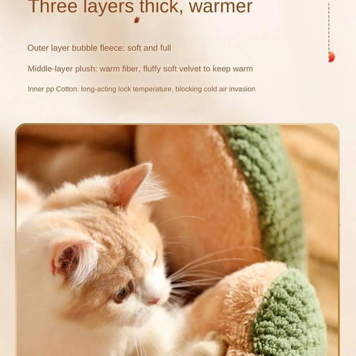 Petal Shaped Pet Bed, Plush Round Dog & Cat Cushion Mat with Knitted Texture, Ultra Soft Warm Nest for Kittens Puppies in Winter