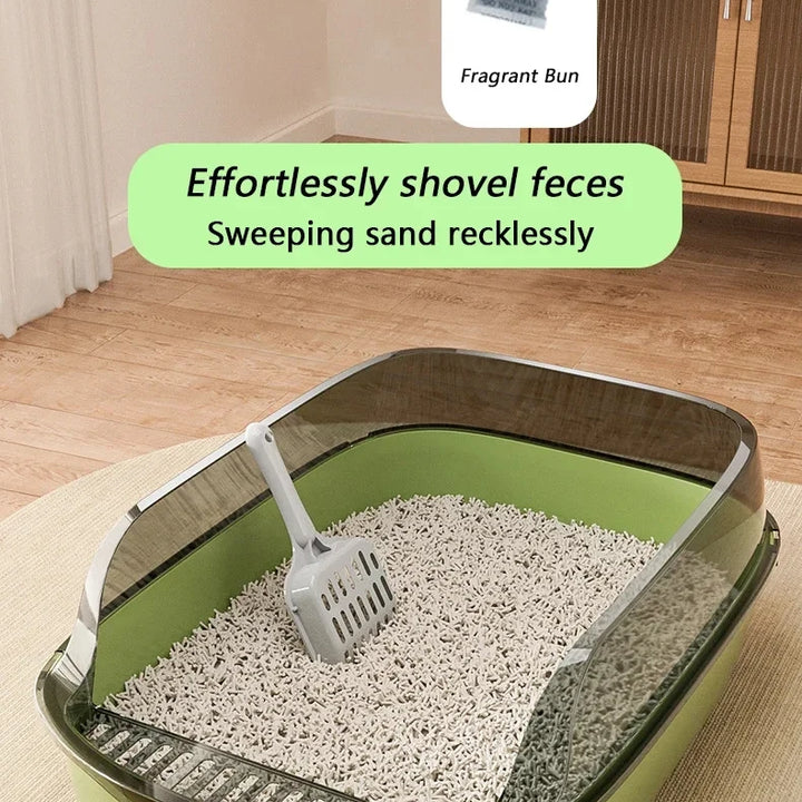 Cat Litter Box Semi-enclosed Thickening Kitty Sandbox High Side Splashproof Pet Bedpans Supplies Pet Toilet Kitten Tray Bedpan