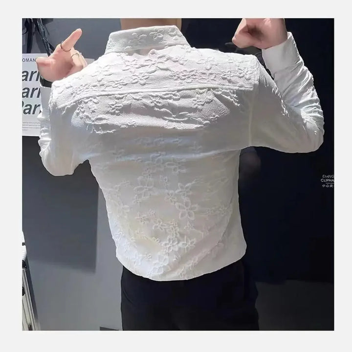 Shirts And Blouses For Men White Man Tops Plain Graphic Floral Clothing Korean Style Designer Fashion S Elegant Cheap Brand Cool