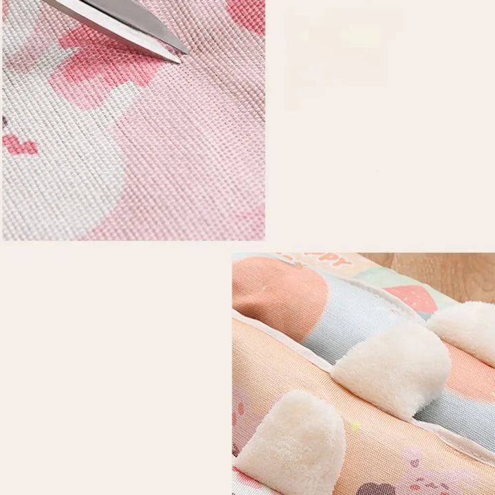 Cute Cartoon Pattern Cooling Pet Mat Ice Silk Breathable Anti-Slip Pet Pad Washable Scratch Resistant Dog Mat Summer Use