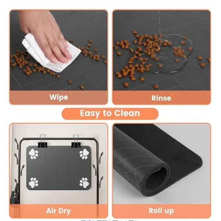 VIKAMA Pet Meal MATS Are Anti-slip, Water-absorbent, Easy to Maintain and Leak-proof. They Are Suitable for Both Dogs and Cats