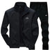 Men's sportswear suit; Autumn fashion stand-upEmbroidered Zipper Jacket; Men's sports pants; fashion running fitness leisure sui
