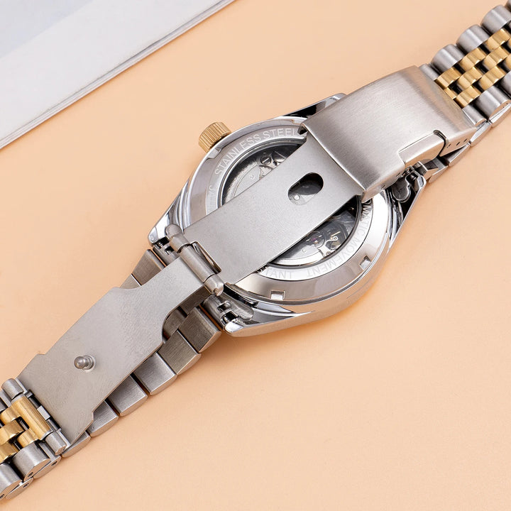 Branded Mechanical Wristwatch Steel Watchband Crystal Index Automatic Movement Watch  Metal Bracelet Luxury Timepieces