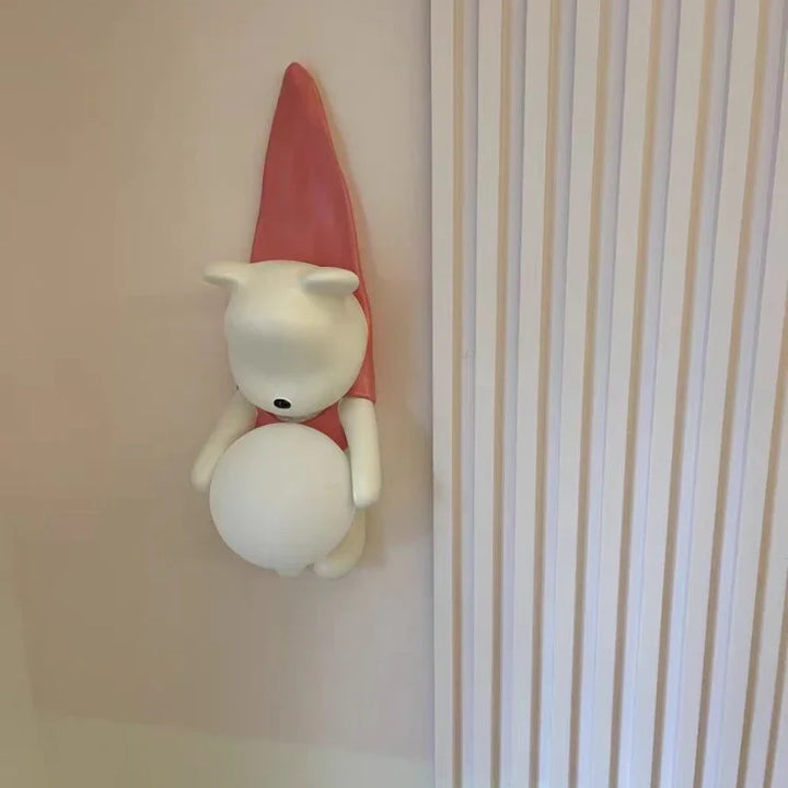 SANDYHA Nordic Resin Wall Lamp Cute Little Bear Design LED Light Children's Room Bedroom Decoration Home Study Lighting Fixtures