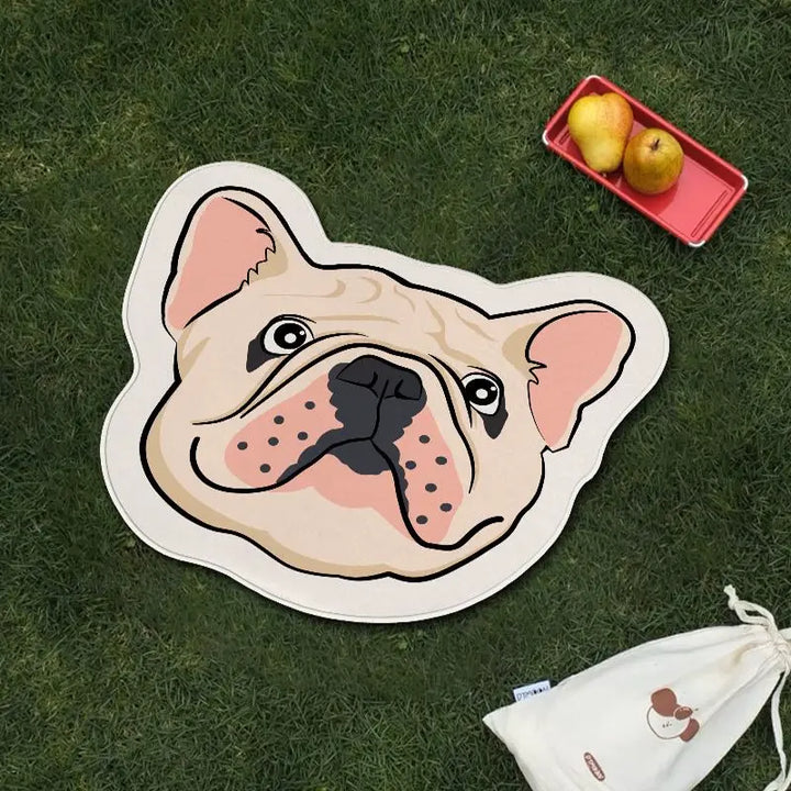 Imitation cashmere floor mat cute pug pet special-shaped home blanket bedroom carpet