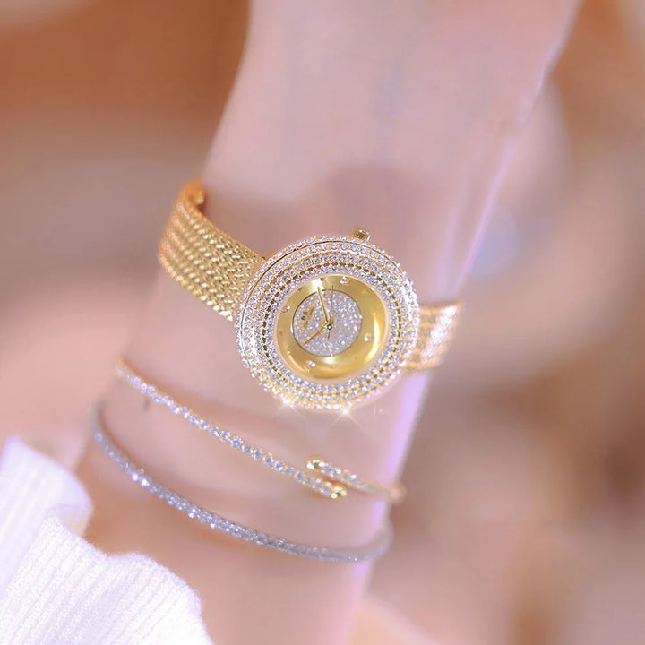 Fashion Luxury Watches For Woman New Vintage Golden Women's Wristwatches Ladies Dress Quartz Clock High Quality Relogio Feminino