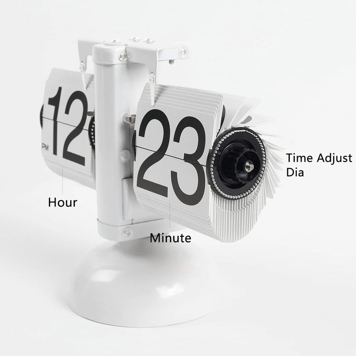 Table Clock Mechanical Automatic Page Turning Clock Retro Decoration Living Room Bedroom Office Desktop Decoration