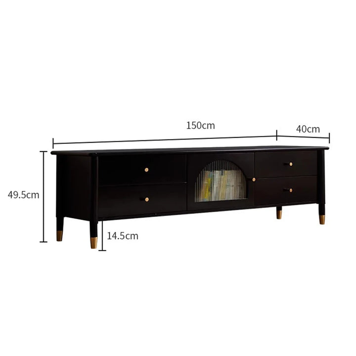 Vintage Aesthetic TV Stand With Glossy Wood Living Room Furniture Accessories Stylish Modern Storage Solution Your Bedroom
