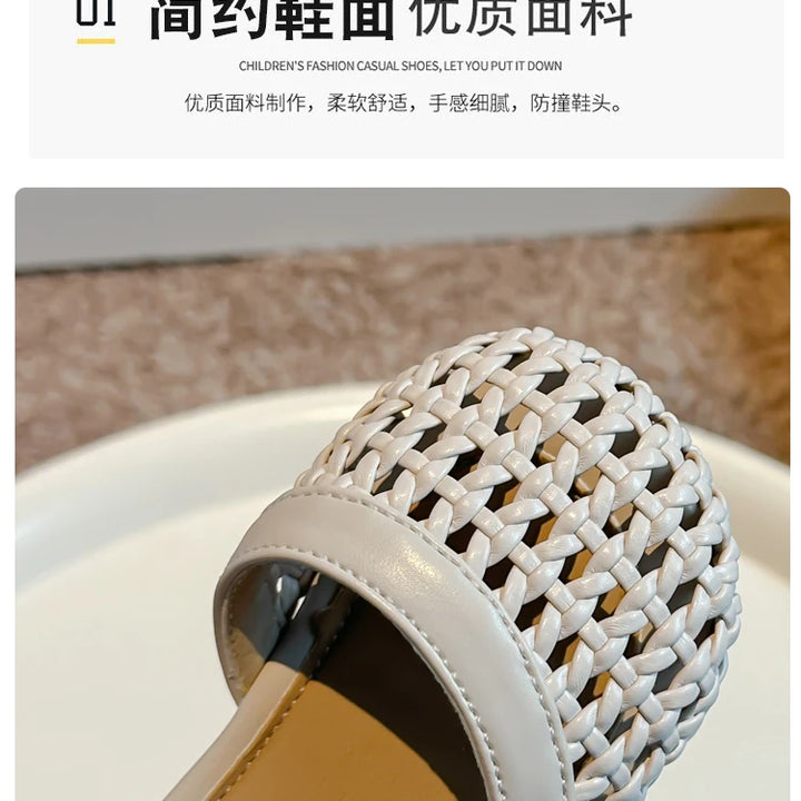 Sandálias Sandals for Girls Sweet Bowtie Baby Shoes Hollow Out Non-slip Sandals for Toddlers Children Soft Sole Kids Shoesصنادل