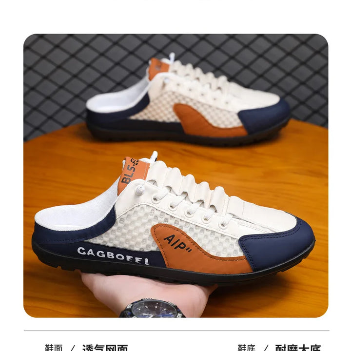 Men's Fashion Soft-soled Half Slippers Men Summer Trendy Bottom Casual Shoes Breathable Slip-on Shoes Sneakers Zapatos De Hombre