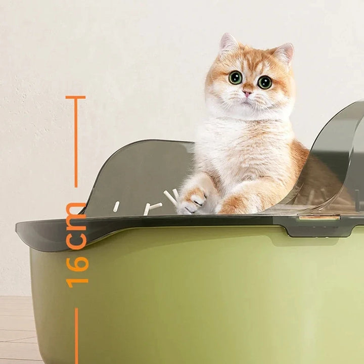 Cat Litter Box Semi-enclosed Thickening Kitty Sandbox High Side Splashproof Pet Bedpans Supplies Pet Toilet Kitten Tray Bedpan