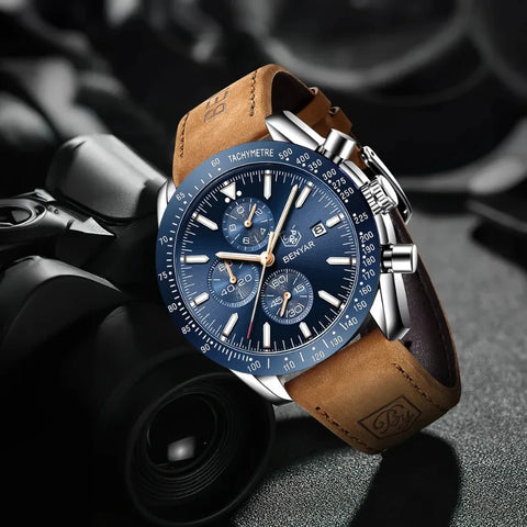 Zeppelin Elegance Chronograph Men’s Watch Luxury Multi Functional Timepiece Classic Retro Design Fashion Wristwatch for Business