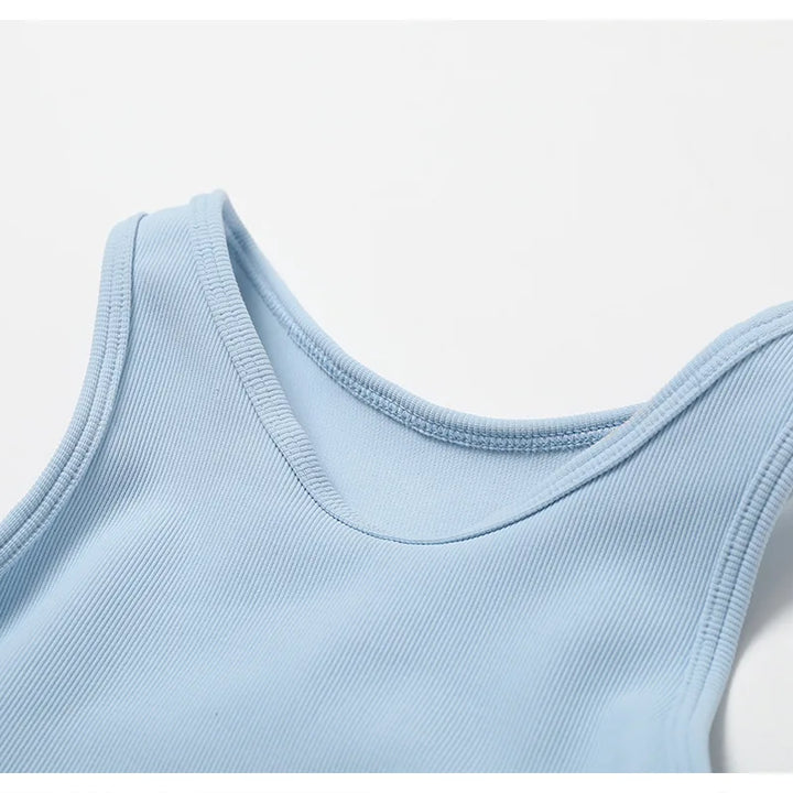 Women Seamless Rib Yoga Bra Female Fitness Crop Top Workout Gym Push Up Training Bra Athletic Back Hollow Yoga Vest Sportswear