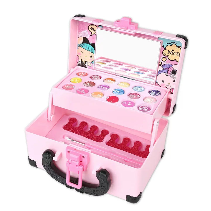 Kid Make Up Set Beauty Toy Cosmetics Playing Box Princess Makeup Girl Toy Play Set Lipstick Eye Shadow Safety Nontoxic Girl Gift