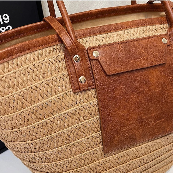Summer Straw Shoulder Bag Women Hanabags Fashion Woven Crossbody Bags Large Capacity Totes 4 Shoulder Strap Travel Beach Bags
