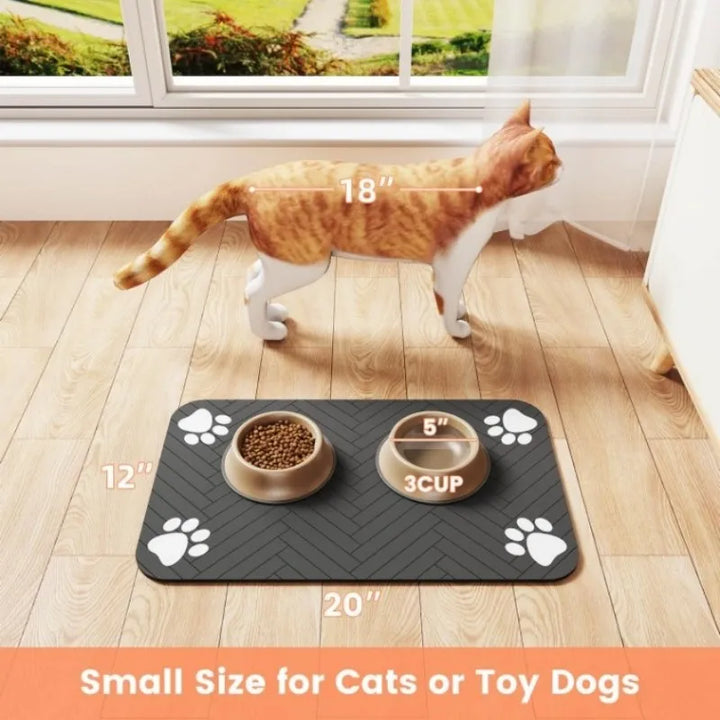VIKAMA Pet Meal MATS Are Anti-slip, Water-absorbent, Easy to Maintain and Leak-proof. They Are Suitable for Both Dogs and Cats