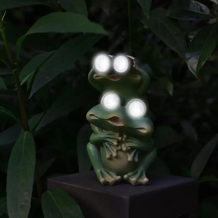 Resin Solar Animals Statue Sculpture Garden Decor Light Cute Ornaments Garden Art Decoration Outdoor Front Porch Patio Yard Home