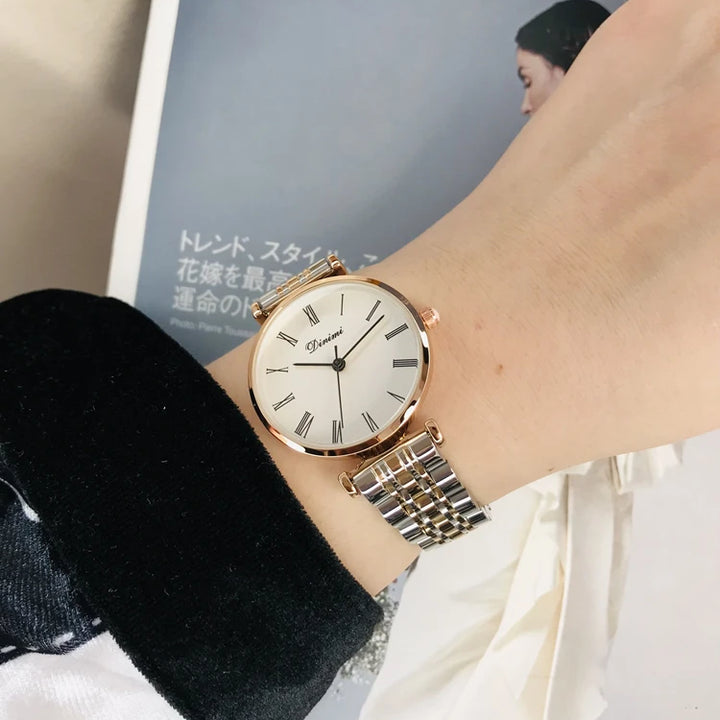 Women's watch simple thin light luxury temperament steel belt famous brand mysterious gift series
