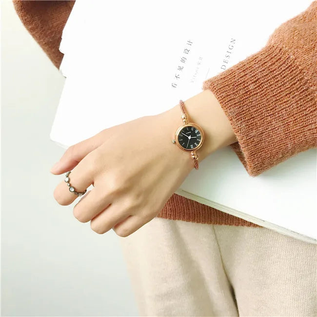 Women's Fashion Exquisite Roma Retro Watches Elegant Ladies Design Small Wristwatches Vintage Stainless Steel Female Dress Watch