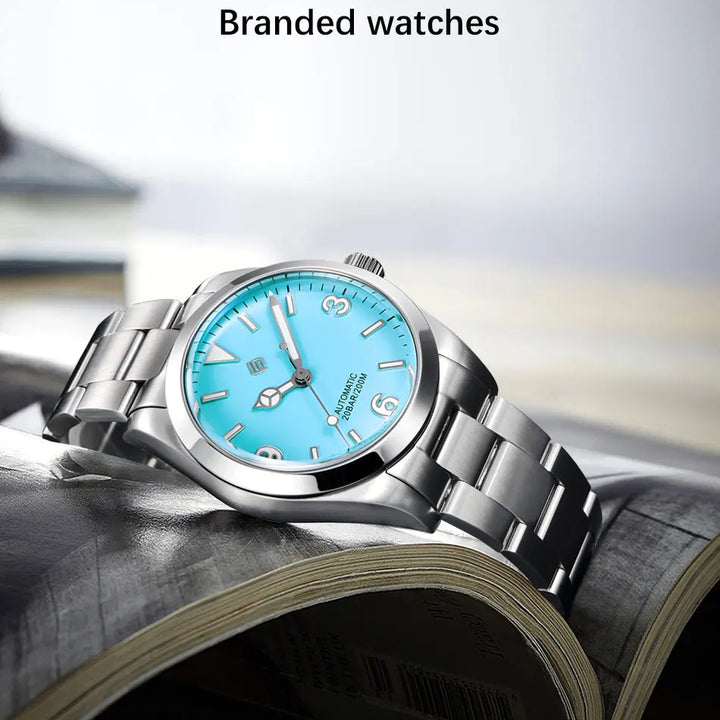 TERAMI New Mechanical Watches for Men NH35 Japan Movement Classic Sapphire Mirror 316L Stainless 200M Waterproof Automatic Clock