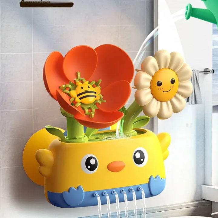 Children's bath toy watering flowers rotating fun water play bath toy bathroom spraying water shower