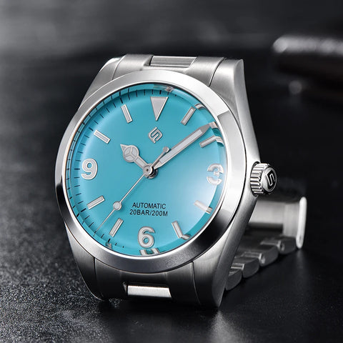 TERAMI New Mechanical Watches for Men NH35 Japan Movement Classic Sapphire Mirror 316L Stainless 200M Waterproof Automatic Clock