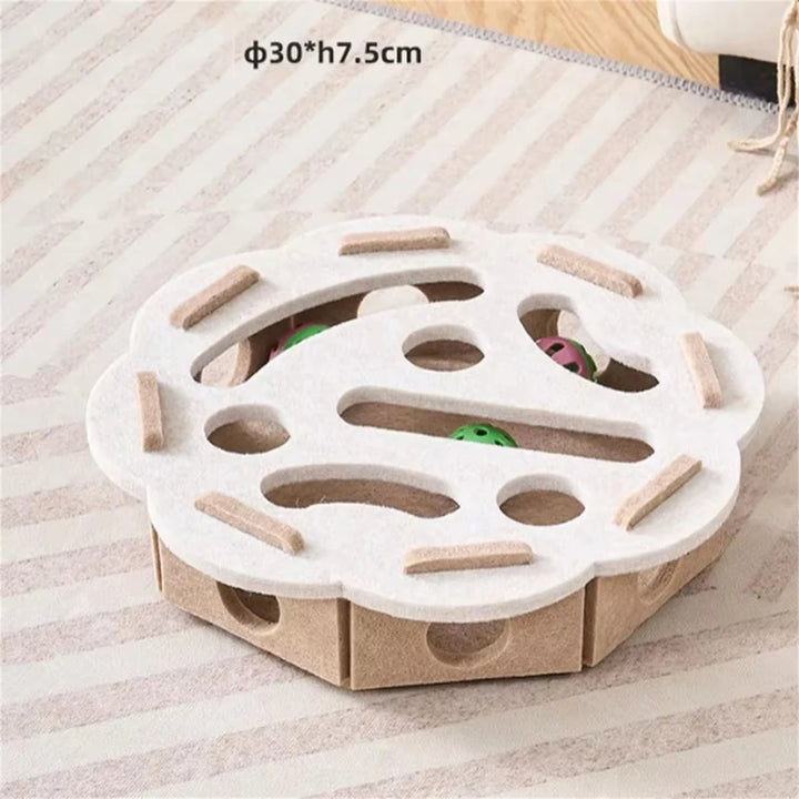 Cat Scratching Post and Puzzle Maze Toy Set Sisal and Felt Interactive Playing Toys for Indoor Kittens Entertainment Supplies