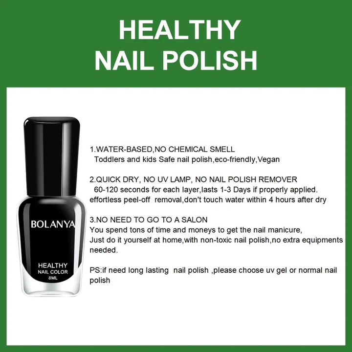 Water Go Through Cruelty-free Can be Peel off Vegan Muslim Halal Nail Polish