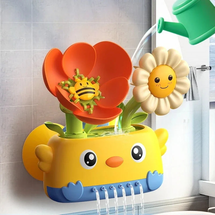 Children's bath toy watering flowers rotating fun water play bath toy bathroom spraying water shower