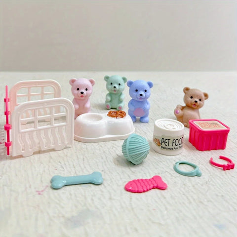 Children's Play House Toys Pet Toys Teddy Bears Pet Bathrooms Family Toys Little Girls Scene Toys Children's Gifts