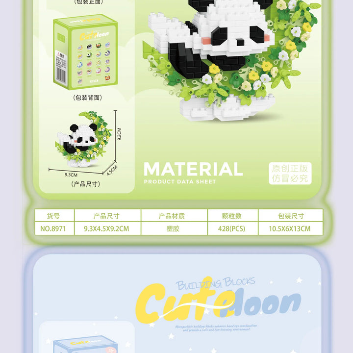 Mini Dog Cat panda raccoon Cute Pet Small Building Block Model Series Ornaments Children's Toy Christmas Birthday Gifts for Kids