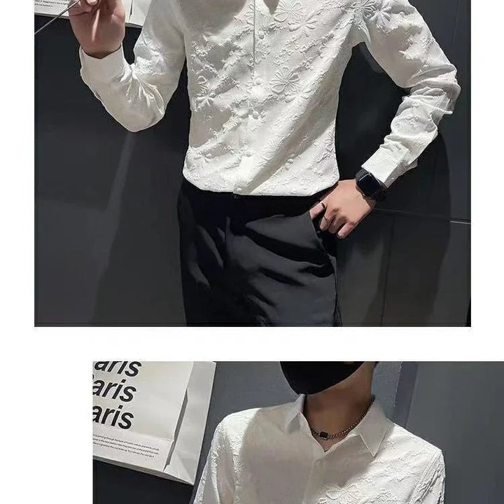 Shirts And Blouses For Men White Man Tops Plain Graphic Floral Clothing Korean Style Designer Fashion S Elegant Cheap Brand Cool