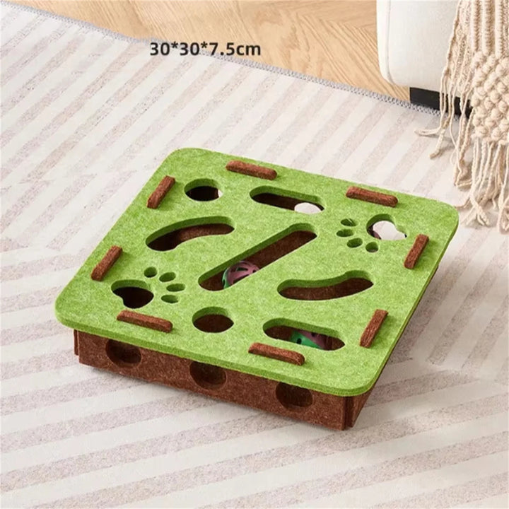 Cat Scratching Post and Puzzle Maze Toy Set Sisal and Felt Interactive Playing Toys for Indoor Kittens Entertainment Supplies