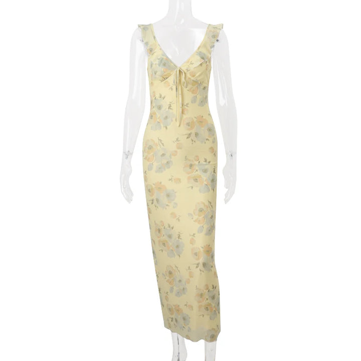 WhereMery Fashion Floral Printed Maxi Dresses Sexy Off Shoulder Backless Halter Long Dress Elegant Autumn Women Evening Vestidos