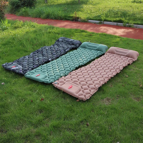 TPU Inflatable Camping Mat With Pillow Cushion, Outdoor Travel Sleeping Mat, Hiking And Mountaineering Self Inflating Mattress