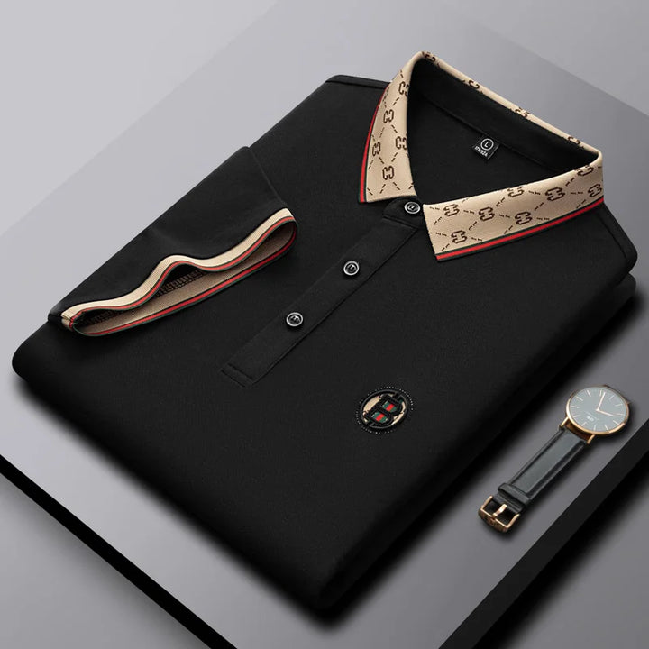 Men's Fashion 2025 Short sleeved Summer Polo Shirt High end Design Exquisite Ice Silk Embroidered Breathable T-shirt