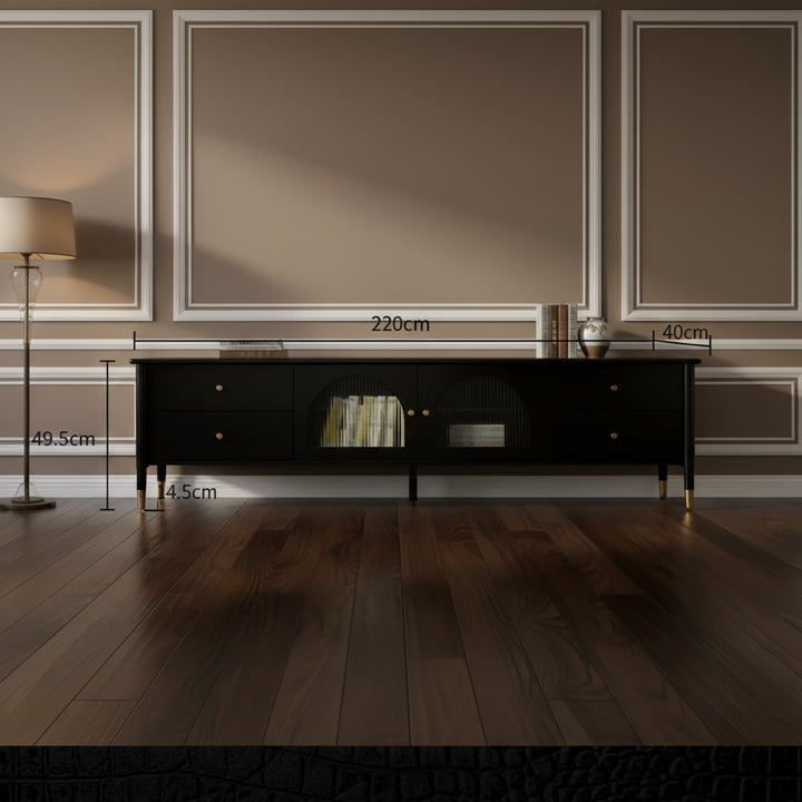 Vintage Aesthetic TV Stand With Glossy Wood Living Room Furniture Accessories Stylish Modern Storage Solution Your Bedroom