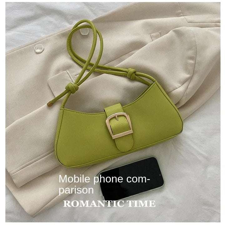 Bolsa de ombro feminina cor sólida popular pequeno saco tendência verão 2025 nova moda crossbody saco textura ombro axilas saco