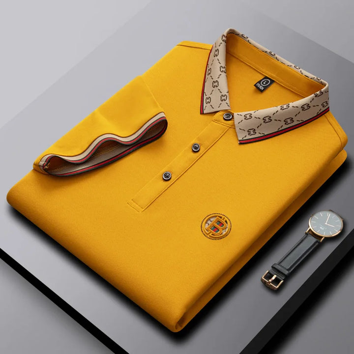 Men's Fashion 2025 Short sleeved Summer Polo Shirt High end Design Exquisite Ice Silk Embroidered Breathable T-shirt