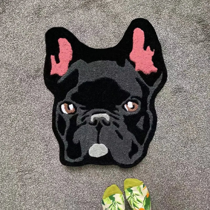Imitation cashmere floor mat cute pug pet special-shaped home blanket bedroom carpet