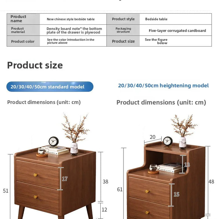 Wood Bedside Table DrawerNightstand Living Room Sturdy Storage Cabinet Bedroom Mesitas De Noche Madera Mesa De Cama Furniture
