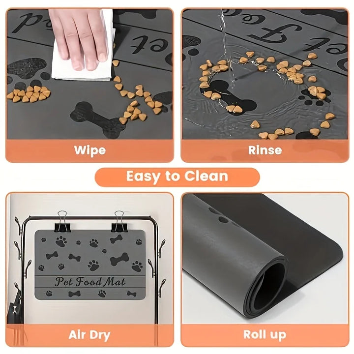 VIKAMA Pet Meal MATS Are Anti-slip, Water-absorbent, Easy to Maintain and Leak-proof. They Are Suitable for Both Dogs and Cats