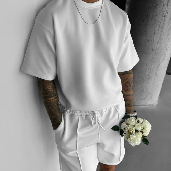 Men 2025 summer fashion sports design sense simple casual solid color quick drying short-sleeved T-shirt trend clothes