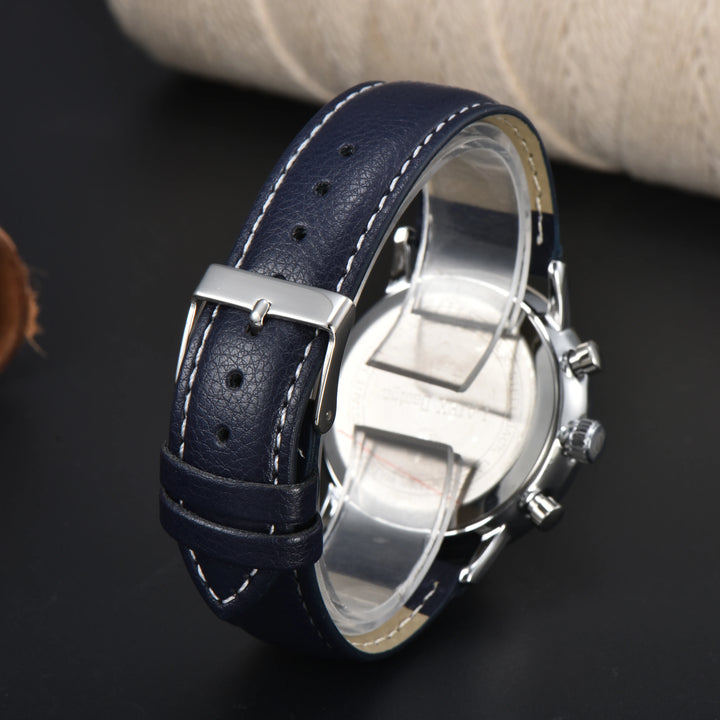 Fashion New Zeppelin Automatic Date Wristwatch Three-eye Run Seconds Multifunctional Timing Business Leisure Quartz Men's Watch