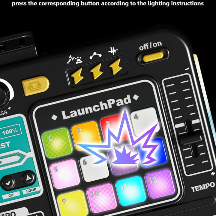 Kid Musical DJ Mixer with Microphone Electronic Keyboard Bluetooth DJ Turntable Console Junior Music Instrument Educational Toy