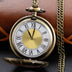 Wheel Shape Transparent Gold Dial Bronze Vintage Time Gem Quartz Pocket Watch for Men's Women's Exquisite Necklace Pendant Gift
